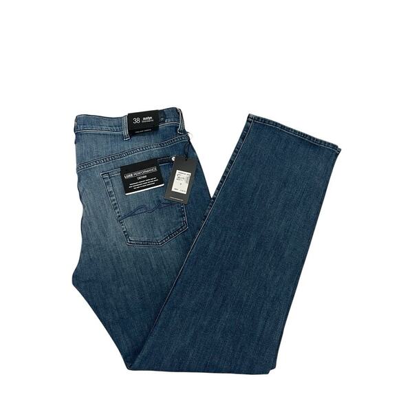 7 for All Mankind Austyn Jeans Relaxed Straight Leg Medium Blue Luxe Men’s 38 - Picture 3 of 7